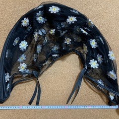 【黒・花柄】ベビーカー用 保護メッシュカバー（蚊帳）の画像