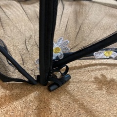 【黒・花柄】ベビーカー用 保護メッシュカバー（蚊帳）の画像