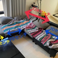 大きなソファー　おしゃれな敷物セットの画像