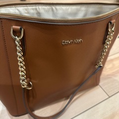 Calvin Klein ブラウン ショルダーバッグ ビジネストートバッグの画像