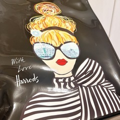 Harrods ハロッズ　エナメルトートバッグの画像