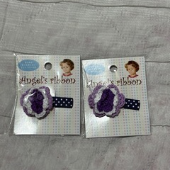 ベビーミトン&エンジェルズリボン　フラワー（ヘアクリップ）のセット の画像