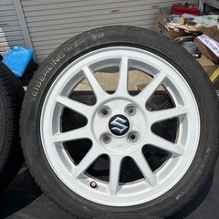 【注目!!】 ◆ENKEI エンケイ軽量ホイル　15インチ 5J ＋45 4穴　PCD100 ホワイト 165/50 15 中古４本セット◆の画像