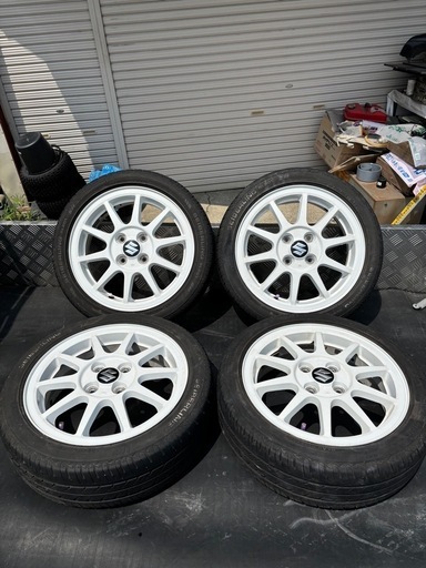 【注目!!】 ◆ENKEI エンケイ軽量ホイル　15インチ 5J ＋45 4穴　PCD100 ホワイト 165/50 15 中古４本セット◆