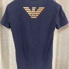 EMPORIO ARMANI GA Tシャツ 黒バックロゴ ストレッチ　サイズLの画像