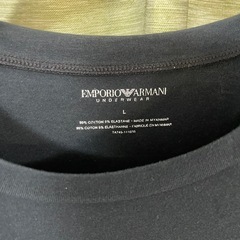EMPORIO ARMANI GA Tシャツ 黒バックロゴ ストレッチ　サイズLの画像