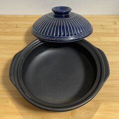 【簡単に美味しい土鍋ごはんが作れます】萬古焼 菊花 土鍋 8号 瑠璃釉の画像