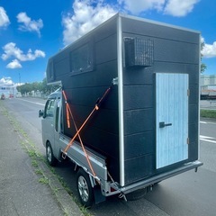 キャンピングシェル、ハイゼットジャンボ用、他の軽トラックも可能、ポータブル電源・内装照明付き、北海道内配送可の画像