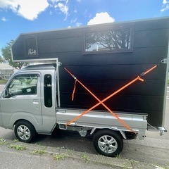 キャンピングシェル、ハイゼットジャンボ用、他の軽トラックも可能、ポータブル電源・内装照明付き、北海道内配送可の画像