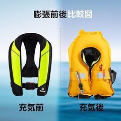 新品　ライフジャケット 釣り フローティングベスト 手動/自動膨張救命胴衣 大人用の画像