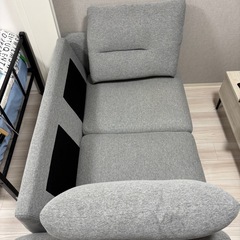 【ニトリ】2人用布張りソファ(SKY2812 GY)の画像