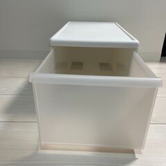 組み合わせて使える収納ケース ミディM ホワイト　の画像