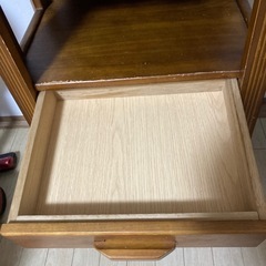 レトロな電話台／電話スタンド（メモ書き用スライド棚付き・2段収納）の画像
