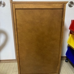 レトロな電話台／電話スタンド（メモ書き用スライド棚付き・2段収納）の画像