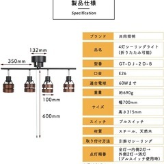 カフェ風　シーリングライトの画像