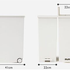 【KEYUCA】両開きダストボックス L（27L） ブラック ゴミ箱の画像