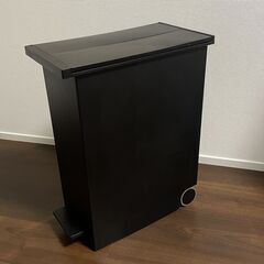 【KEYUCA】両開きダストボックス L（27L） ブラック ゴミ箱の画像