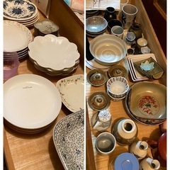食器ガレージセール10個で100円 8/16土17-19時と8/17 15-19時の画像