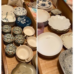 食器ガレージセール10個で100円 8/16土17-19時と8/17 15-19時の画像