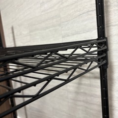 収納家具 ブラック 黒 3段スチールラック 難有り　の画像