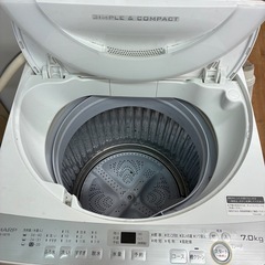一人暮らし洗濯機【SHARP】7kgの画像