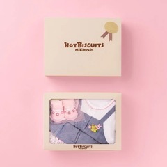 【新品】HOT BISCUITS ミキハウス　デニムロンパースセット　70の画像