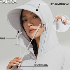 【新品未開封】UVパーカー　長袖　日焼け対策　M　の画像