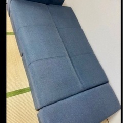 家具ソファ 3人掛けソファベッド 布張り カウチ付き 引き出し収納ありの画像