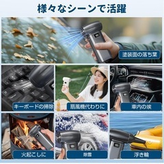 エアダスター 電動 小型ブロワー Type-C充電式 5段階風量(グレー)の画像
