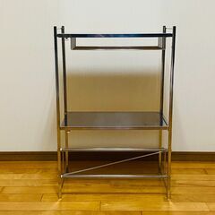 スチールラック 2段 籠付 W約55cm D約34.5cm H約83.5cmの画像