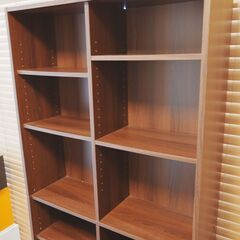 本棚（アイリスオーヤマ） 幅88×奥行29×高さ180cm ウォルナット FR-1890の画像