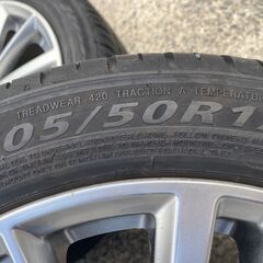 205/50R17 スバル純正ホイール 東北6県無料配達対応‼️爆安‼️最終値下げ‼️③超超超バリ溝❗アルミ付き サマー　タイヤ の画像