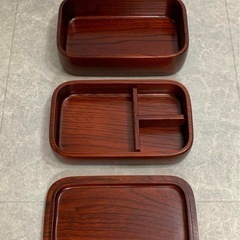 新品 相模塗り 二段式木製弁当箱 べんとう箱 ランチボックスの画像
