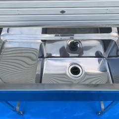 未使用品 業務用 1槽 シンク 900 × 450 × 800 右シンク 水切り 水切り台 ステンレス 流し台 厨房機器 飲食店の画像