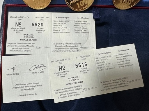 1998 FIFA World Cup Gold Coin 金貨51グラム