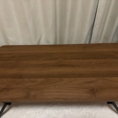 折りたたみテーブル ブラウン 美品 棚付き 【9月中旬引渡し希望】の画像