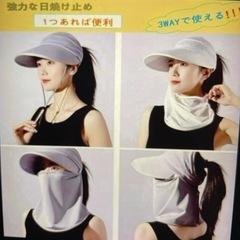 日除け帽子　フェイスカバー付きの画像