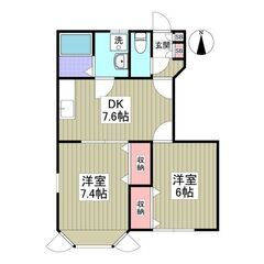 💕初期費用分割相談可、一人暮らし・カップルにおすすめ２DKのお部...