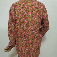 シャツ　赤小花　レディースの画像