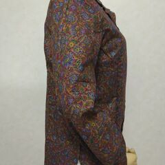 シャツ　えんじ×小花　レディースの画像