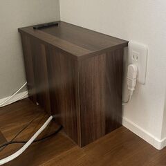 【ケーブルボックス】 木製 コンセント付き　コード収納 目隠しの画像