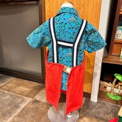掃除道具(木製おもちゃ)とエプロンセットの画像