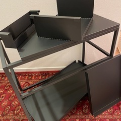 【受付終了しました】IKEA ワゴン　キャスター付 　美品　シェルフ　スチールワゴン　キッチン　デスク　トロッテンの画像