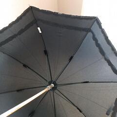 日傘 長傘 黒 フリル クラシカル ゴスロリ 木製の画像