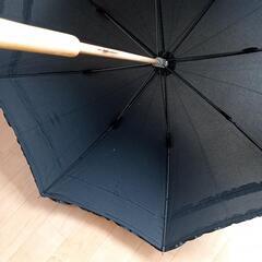 日傘 長傘 黒 フリル クラシカル ゴスロリ 木製の画像