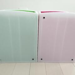収納ケース スチールラック 傘立て 4点セット カラフル グリーン ピンク 4段 引き出し キャビネット       の画像