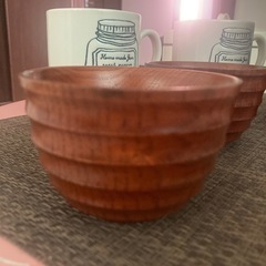 未使用　木製湯呑み・マグカップセットの画像