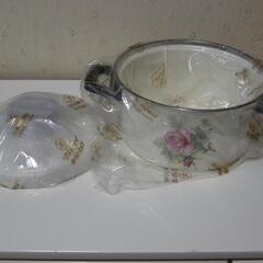 【昭和レトロ】ホーロー 両手鍋　MARUWAI　マルワイホーロー薔薇　花柄　20cm 2.5ℓの画像