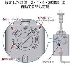  コンセント 光センサー付き タイマーコンセント CDS24の画像