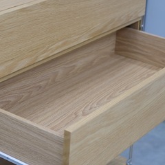 KH-42【新入荷　リサイクル品】無印良品　ステンレスユニットシェルフ　オーク材BOX付き　ナチュラルの画像